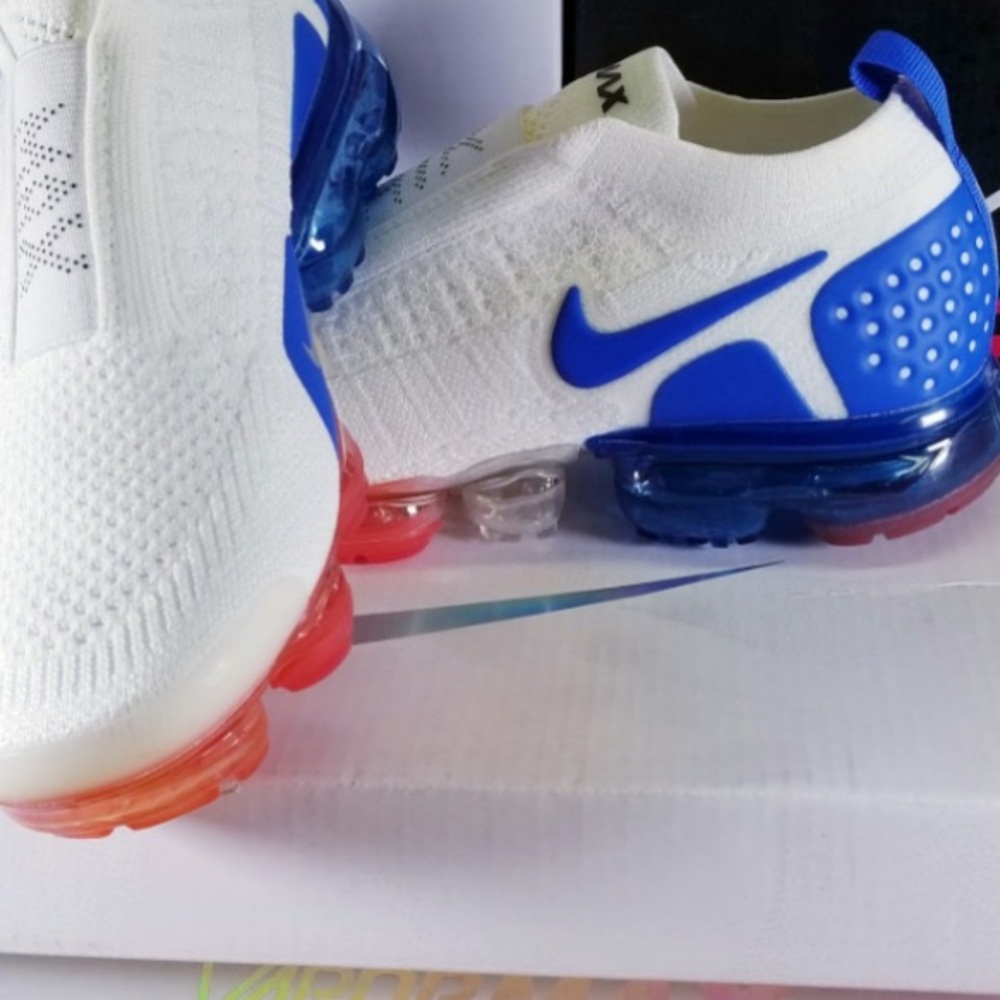 Nike air max vapormax laceless red white blue moc 2 men sneakers - Picture 5 of 6